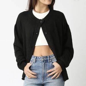 Olivaceous Women Forest Green Knit Button Up Cardigan Sweater Medium
